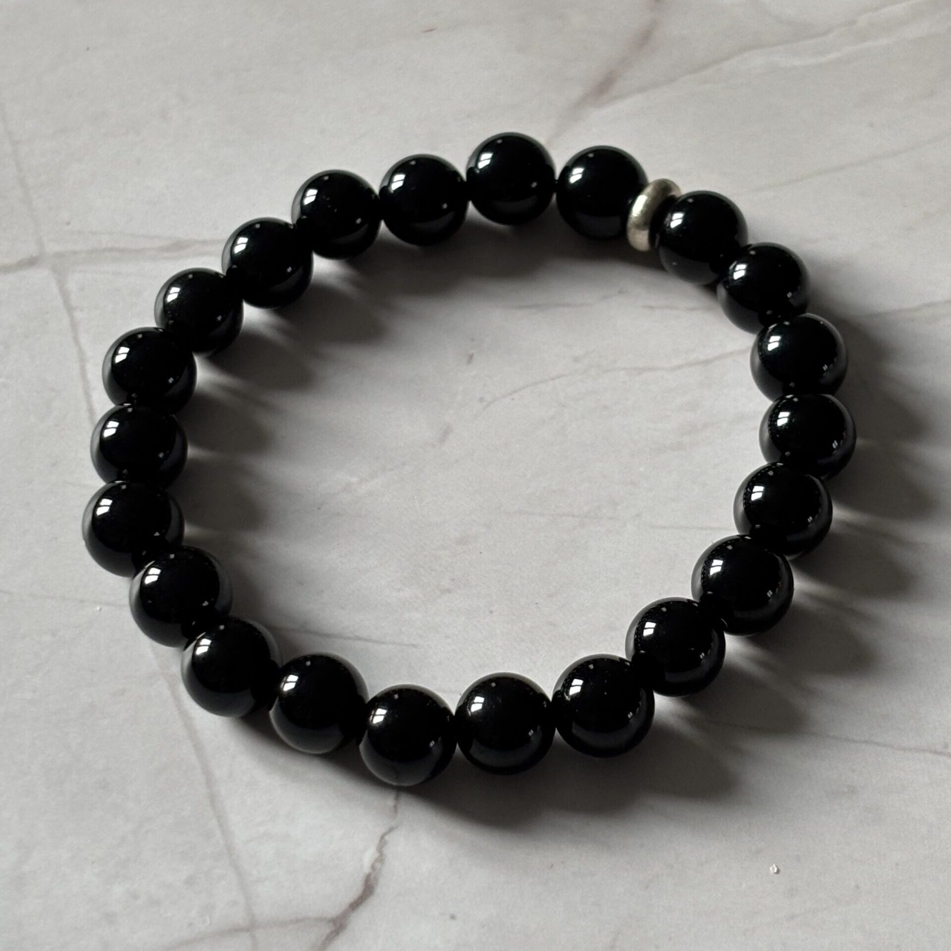 bracelet agate noire pierres naturelles – bijou artisanal homme femme élégant et protecteur
