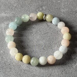 bracelet lithothérapie béryl – pierre de paix intérieure, d’équilibre émotionnel et de clarté