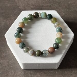 bracelet lithothérapie agate indienne – pierre d’équilibre, d’ancrage et d’énergie terrestre