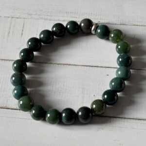 bracelet agate mousse pierres naturelles 6-8 mm – bijoux artisanaux