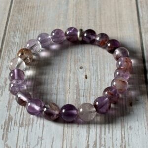 bracelet lithothérapie Améthyste Super Seven – pierre de spiritualité, protection et clairvoyance