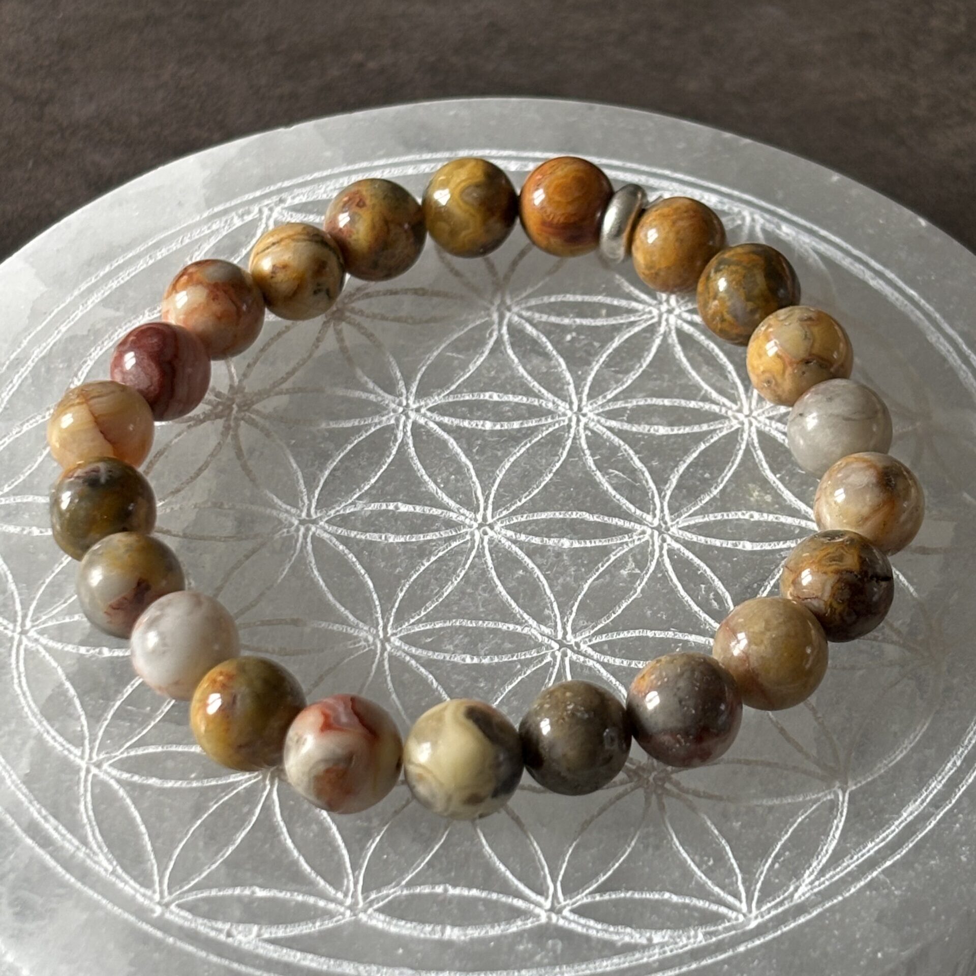 bracelet agate crazy lace – pierre naturelle colorée pour bijou artisanal fait main