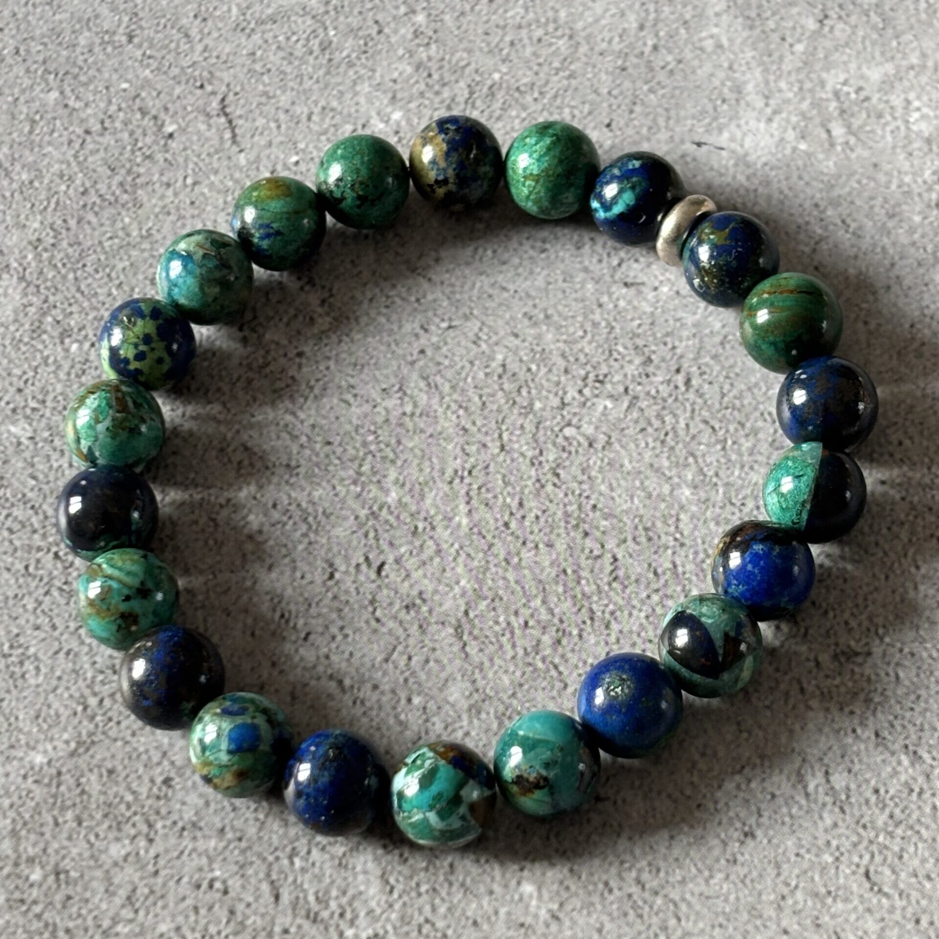 bracelet lithothérapie azurite chrysocolle – pierre de guérison émotionnelle et de vérité intérieure