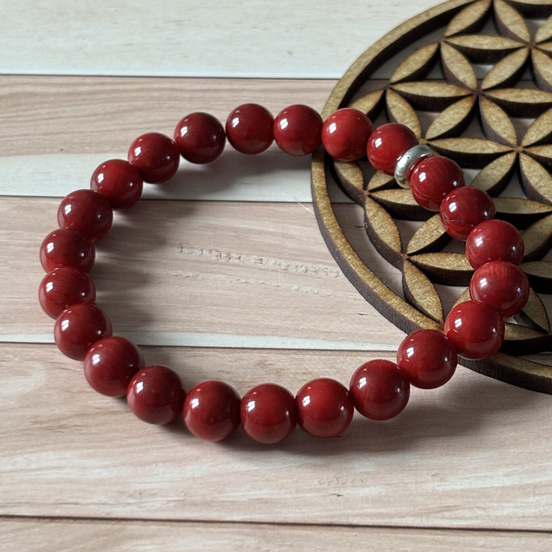 bracelet lithothérapie corail rouge – énergie vitale, protection et équilibre émotionnel
