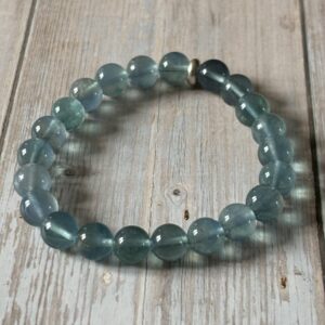 bracelet lithothérapie fluorite bleue – pierre de calme, communication et intuition