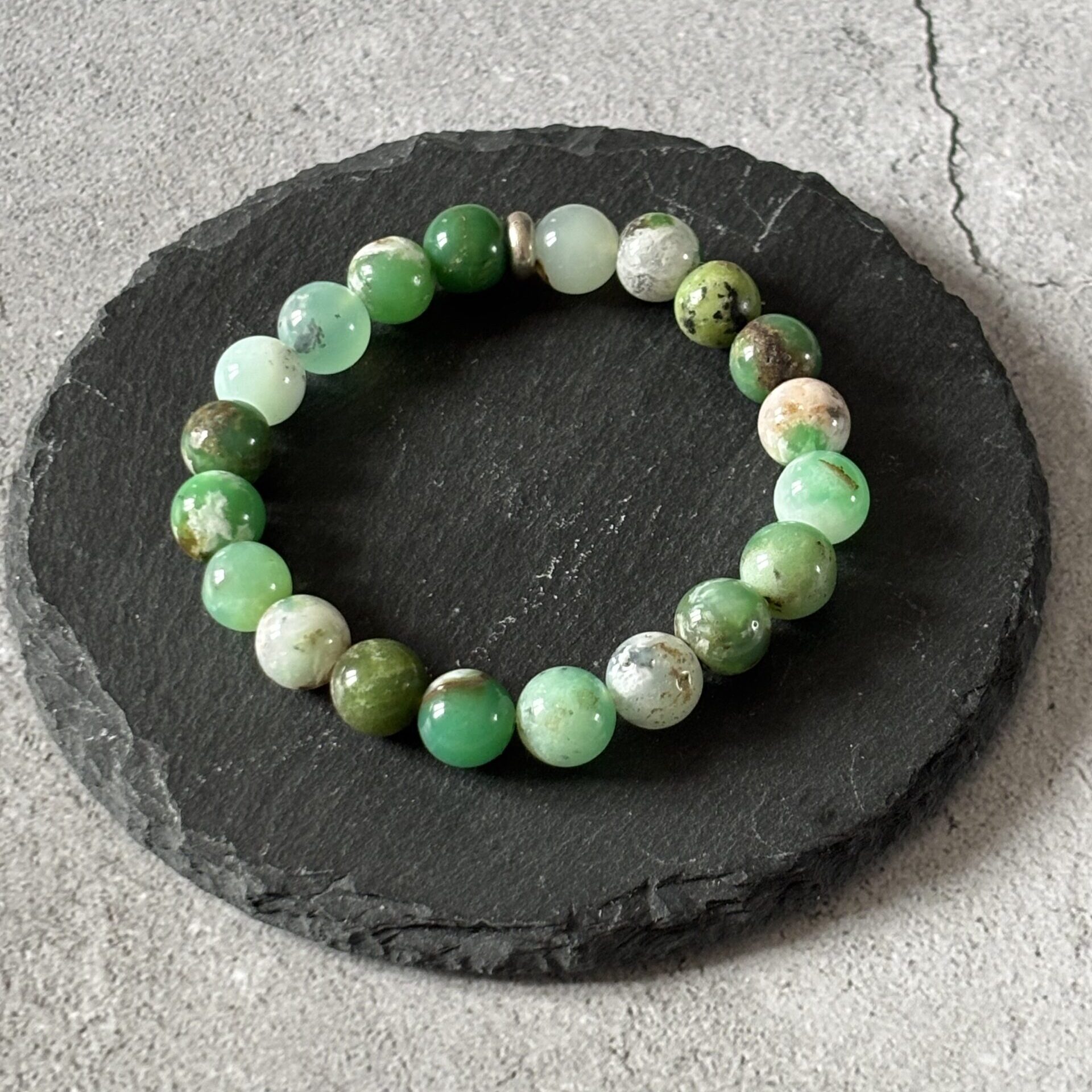 bracelet chrysoprase naturelle – énergie apaisante et douceur du cœur