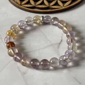 bracelet lithothérapie amétrine – pierre d’équilibre spirituel et émotionnel