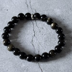 Bracelet obsidienne dorée – bijou artisanal naturel pour sérénité et équilibre intérieur