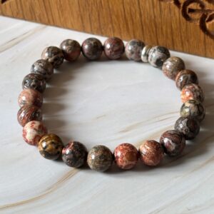 Bracelet en jaspe léopard – pierre naturelle de protection et de vitalité