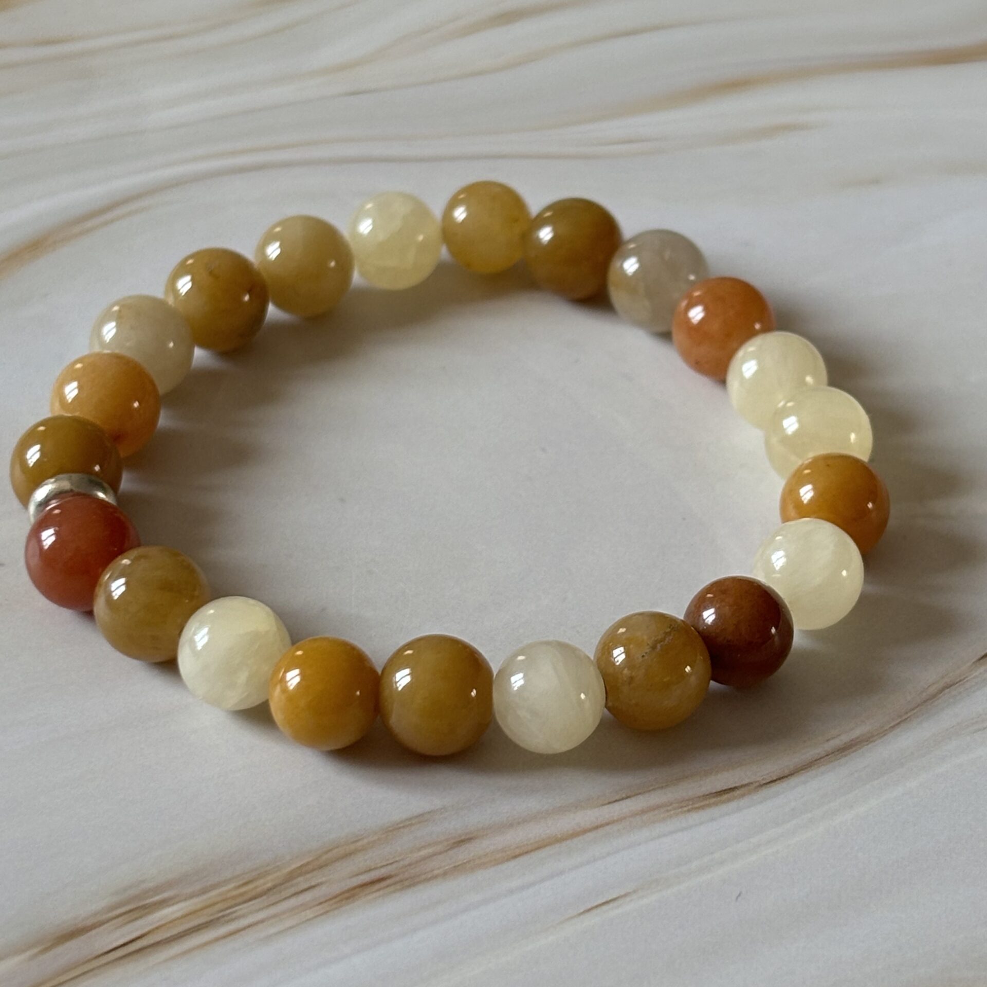Bracelet en jade jaune – pierre naturelle d’énergie et d’abondance