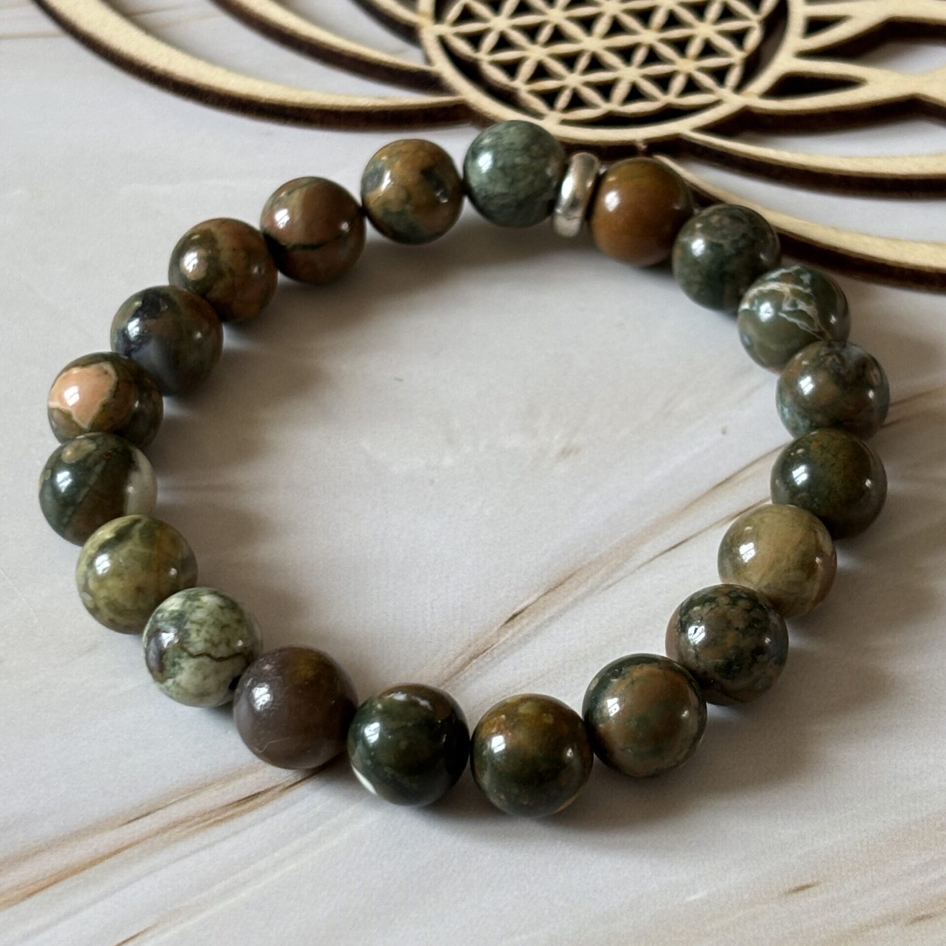 Bracelet Jaspe Océan naturel — bijou énergétique pour bien-être quotidien