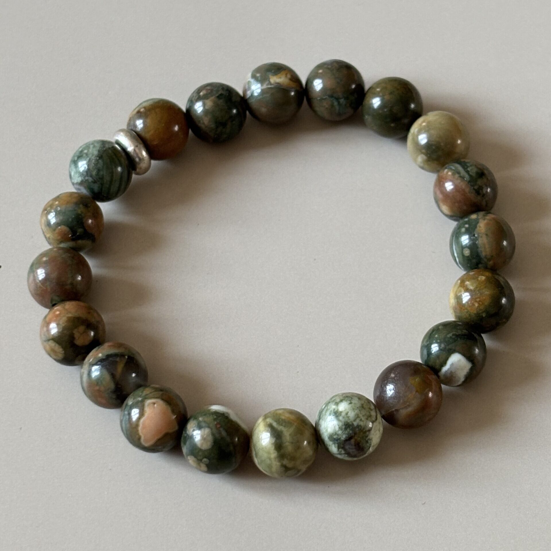 Bracelet Jaspe Océan artisanal — perles naturelles apaisantes