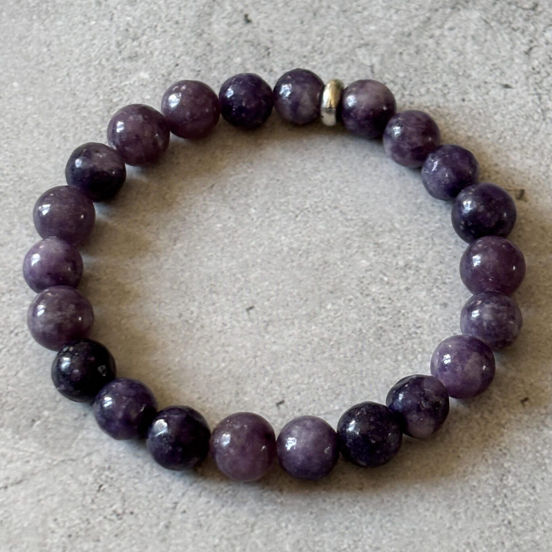 Bijou lépidolite perles rondes