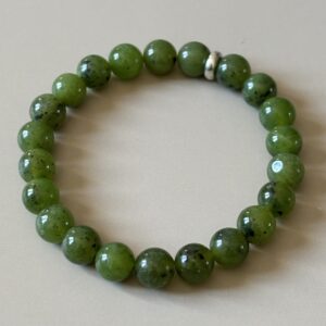 Bracelet élastique en jade néphrite