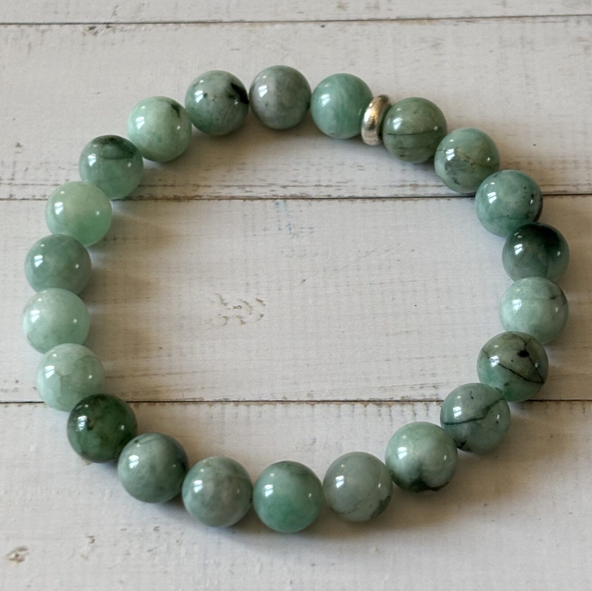 Bracelet émeraude perles naturelles