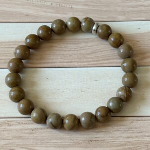 Bracelet jaspe bois perles naturelles