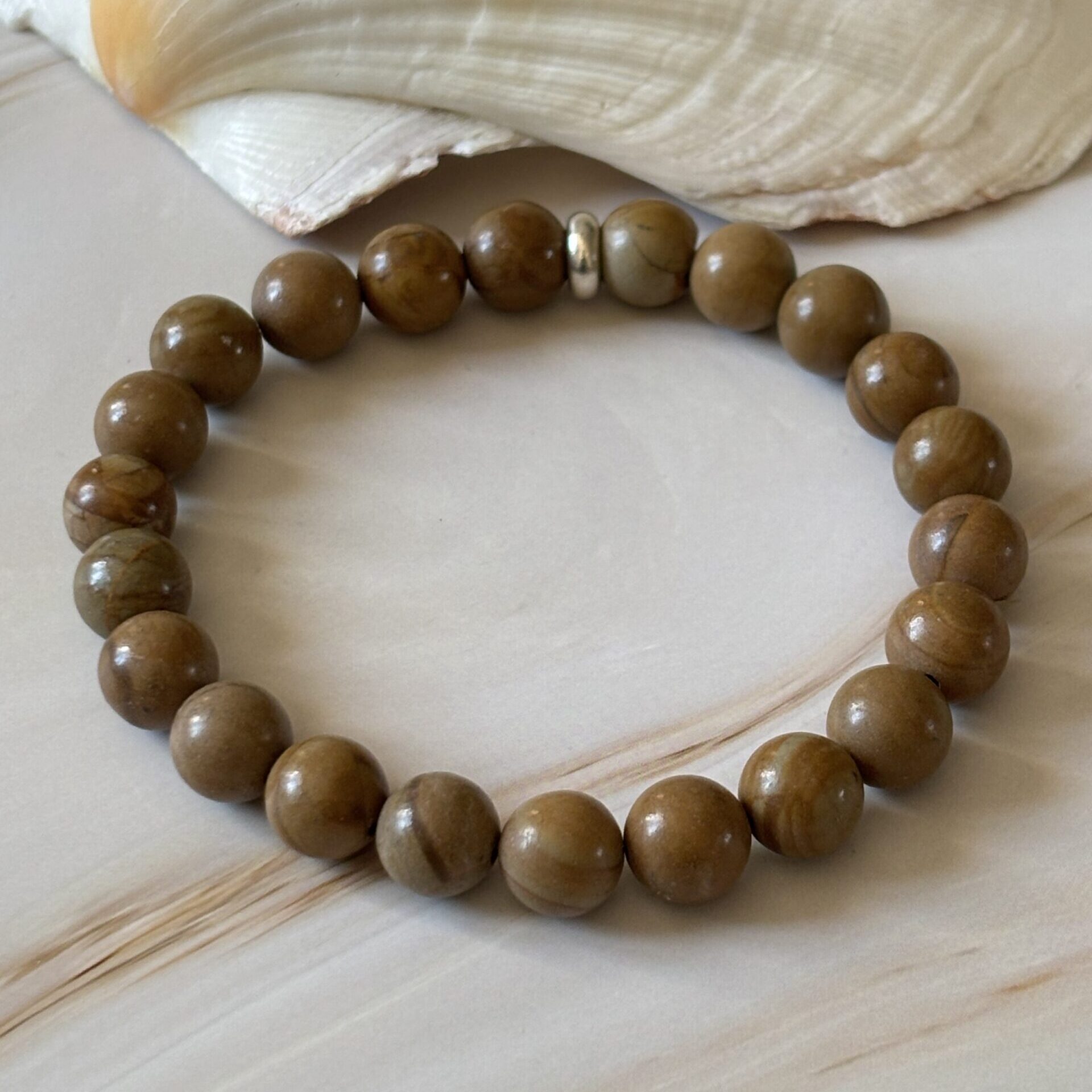 Bijou jaspe bois perles rondes