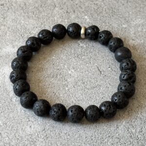 Bracelet Pierre de Lave 8 mm — pierre naturelle pour énergie et protection