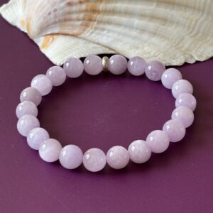 Bracelet en kunzite naturelle perles rondes