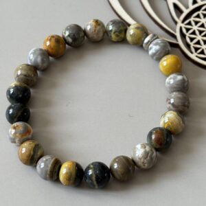 Bijou jaspe Bumble Bee perles rondes