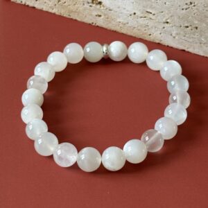 Bracelet en pierre de lune blanche qualité premium