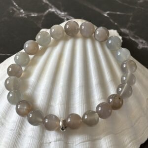 Bracelet Pierre de Lune Grise 8 mm — pierre naturelle pour sérénité et clarté émotionnelle