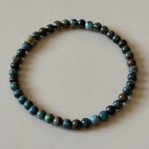 Bracelet turquoise bleue véritable perles 4 mm