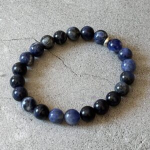 Bracelet en sodalite bleu blanc