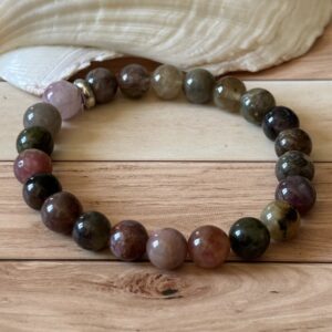 Bracelet élastique perles tourmaline mix