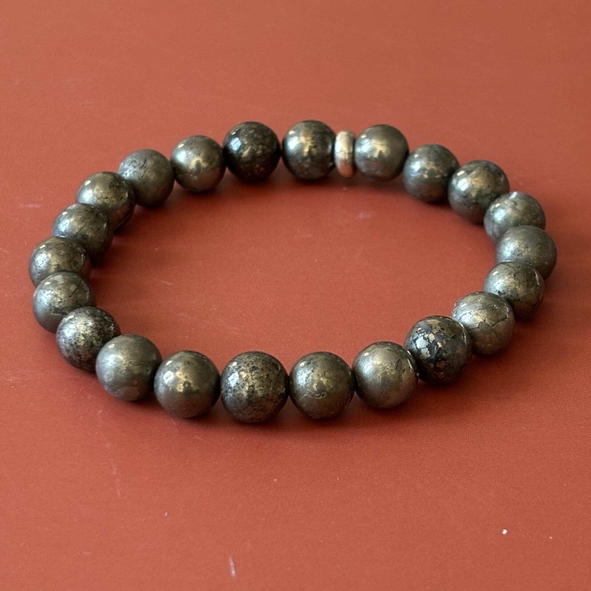Bijou pyrite perles rondes