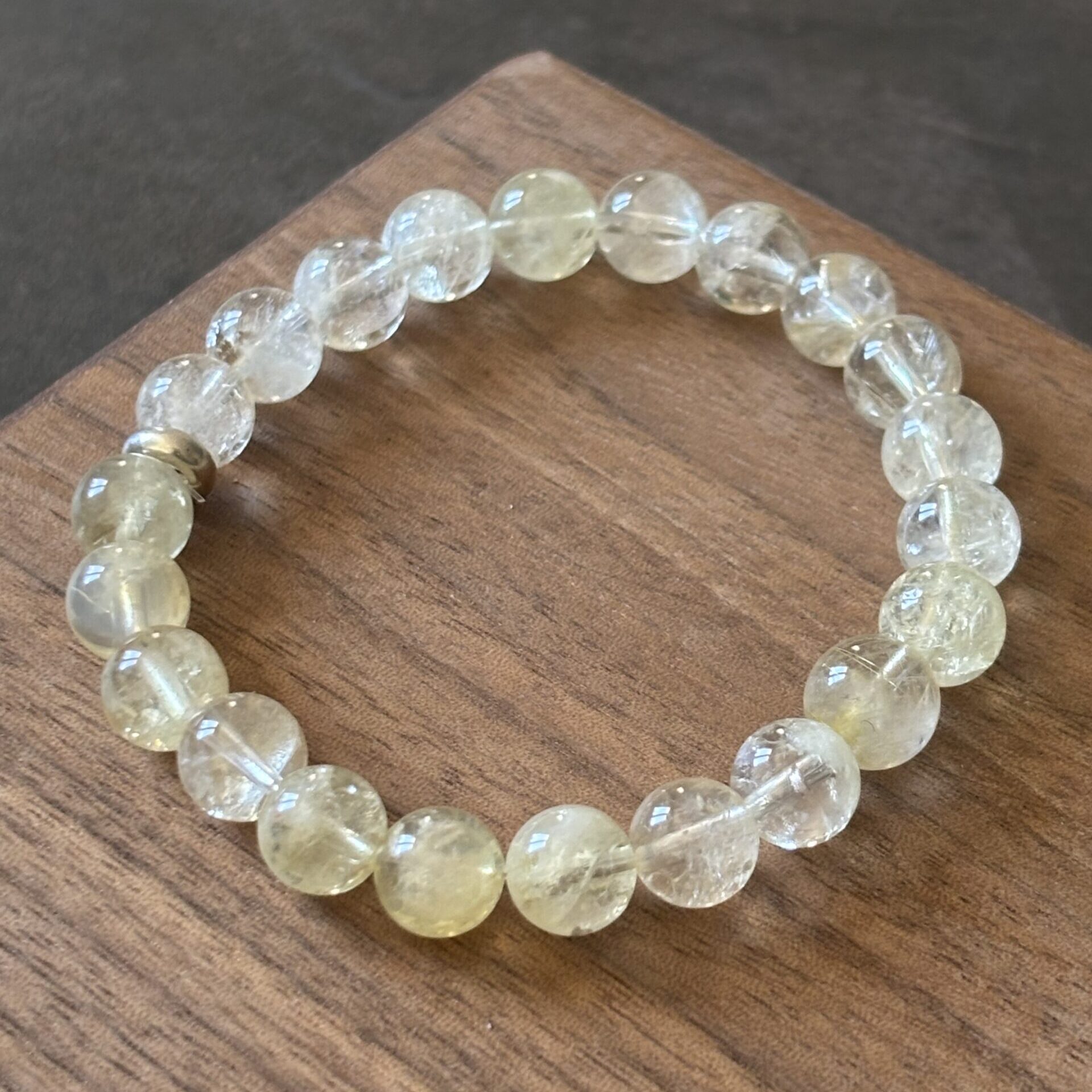 Bracelet citrine perles naturelles jaunes