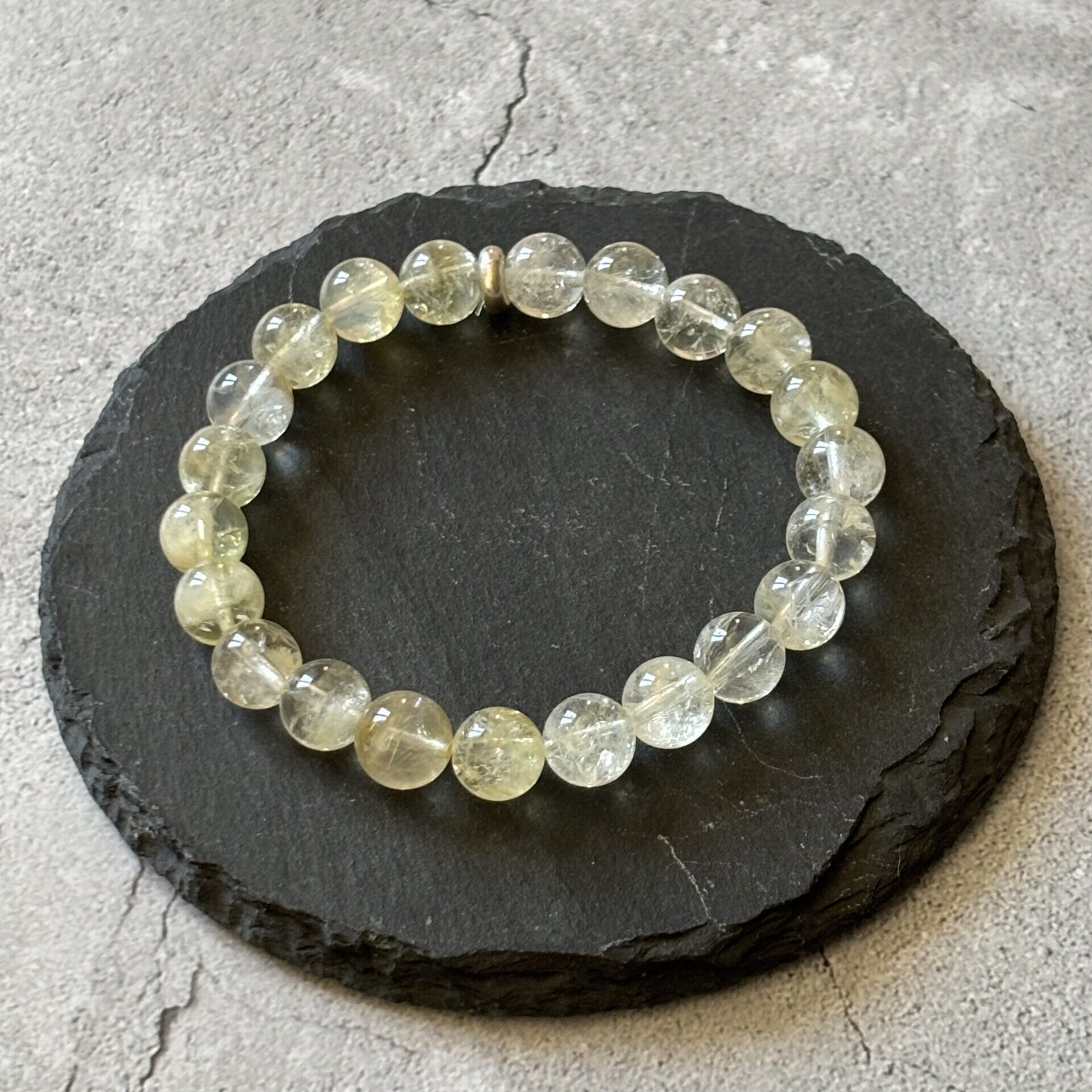 Bijou citrine perles rondes translucides