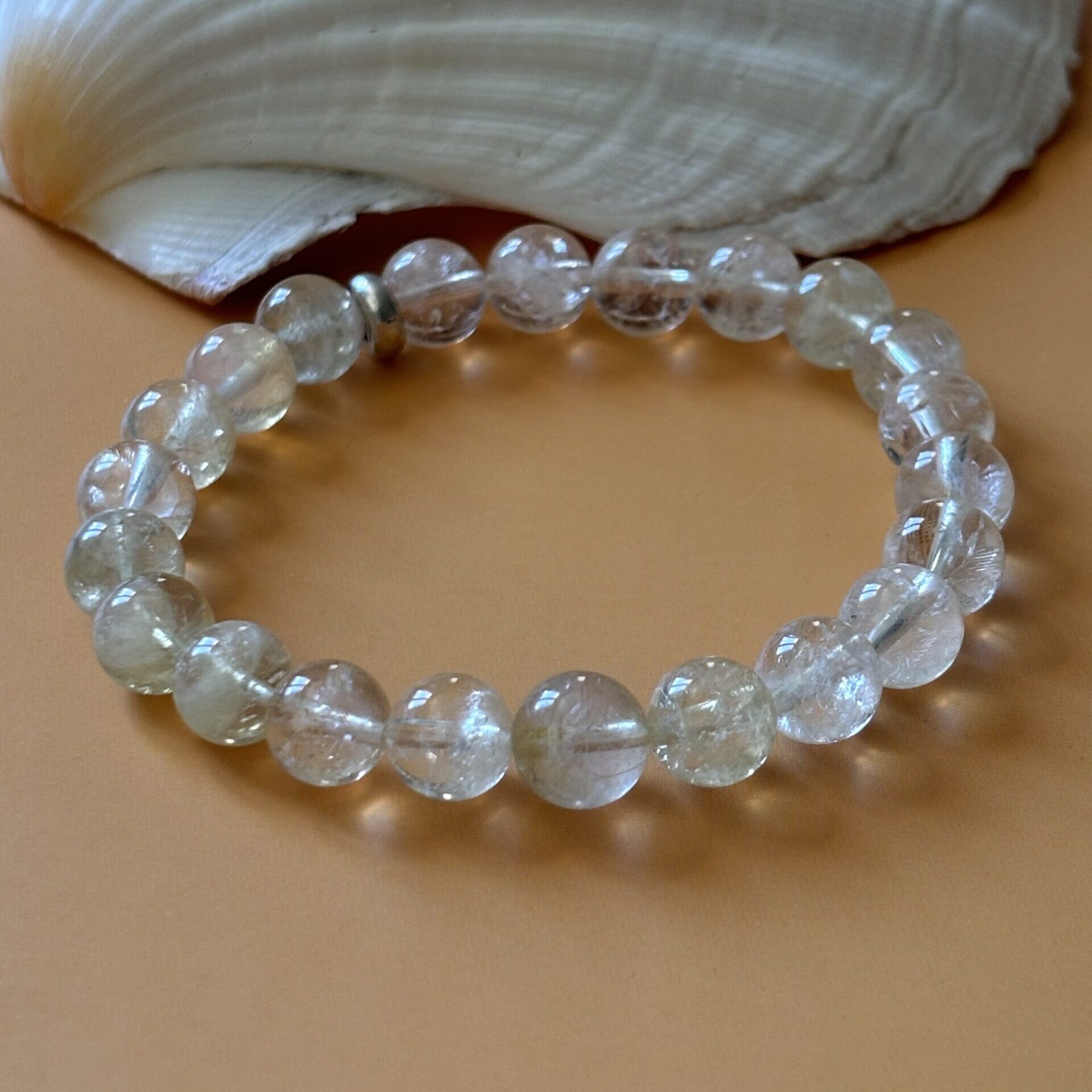 Bracelet en citrine pierre naturelle dorée