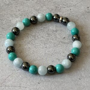 Bracelet pierres naturelles transport turquoise aigue marine