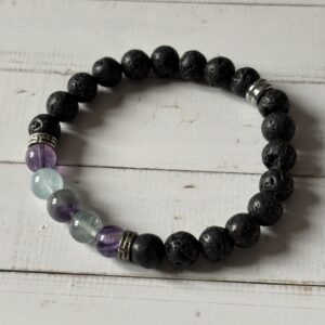 Bracelet pierre de lave diffuseur huiles essentielles aromathérapie