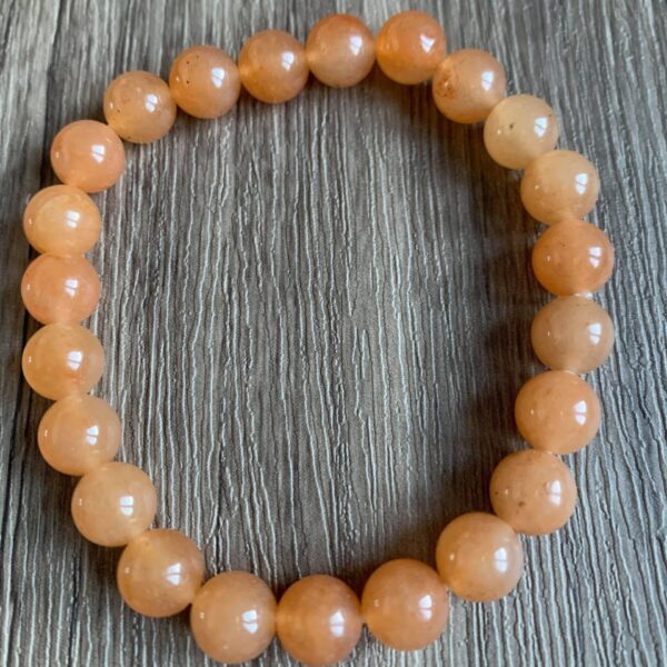 Bracelet perles rondes aventurine orange éclatante
