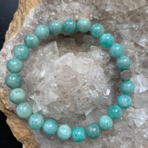 Bracelet pierre naturelle amazonite perles 8 mm