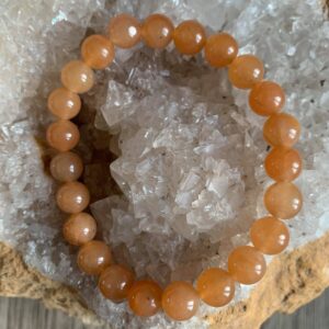 Bracelet pierre naturelle aventurine orange perles 8 mm