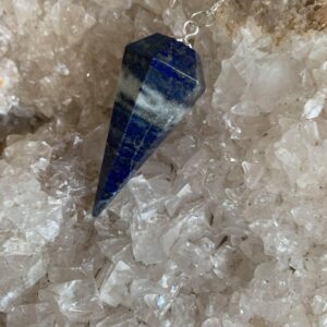 Lapis lazuli pendule à facettes