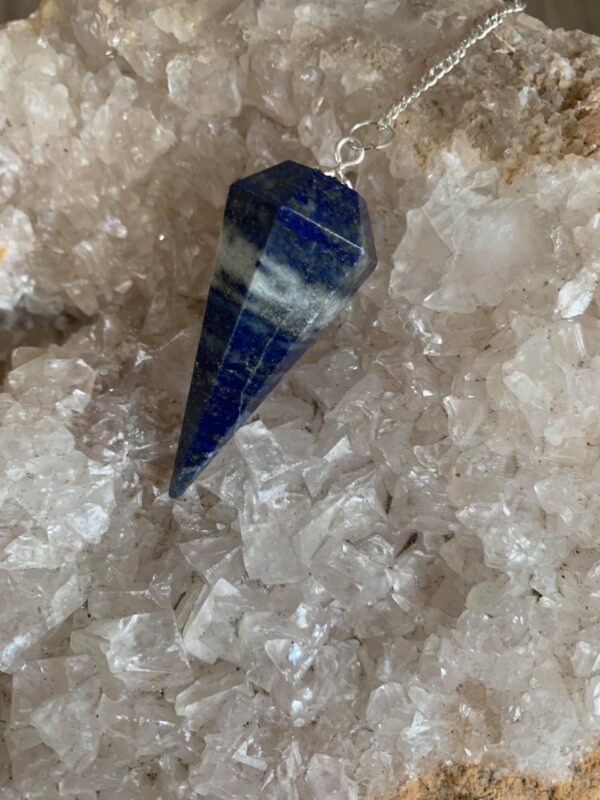 Lapis lazuli pendule à facettes