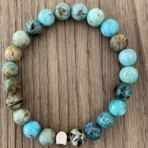 opale bleue naturelle bracelet perles 8 mm