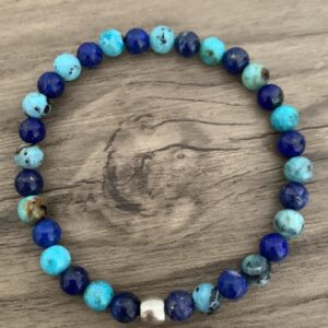 lapis lazuli opale bleue bracelet zodiaque balance