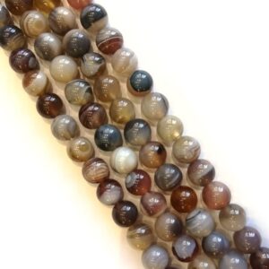 Agate du Botswana perles à l'unité en lot ou fil complet