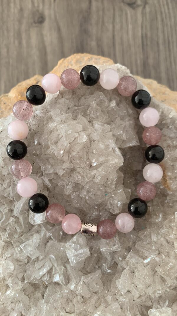 CAPRICORNE JAIS QUARTZ FRAISE QUARTZ ROSE