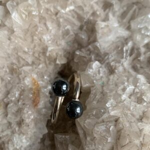 Hématite 6mm bague perles et Argent