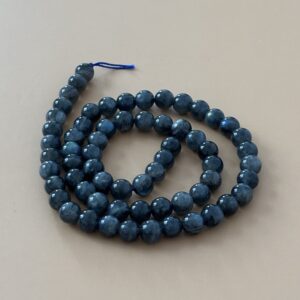 Perles rondes 6 mm en labradorite véritable, reflet bleu vert