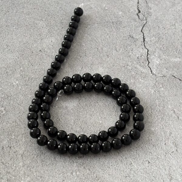 Perles agate noire 6 mm, élégance sobre pour bijoux faits main