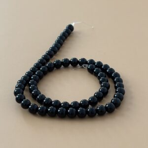 Perles agate noire 6 mm, pierre de protection et de force