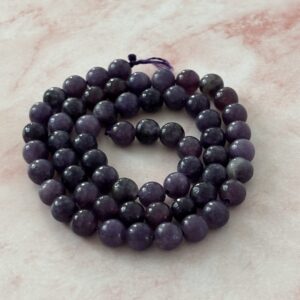 Perles lépidolite 6 mm violet naturel