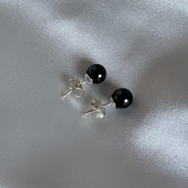 boucles d oreilles clou hématite et argent femme